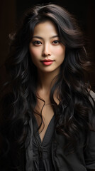 Fototapeta premium A Beautiful Asian African Woman Sweet Smile Bright Eye Beauty
