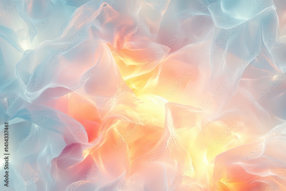 Poster colorful abstract texture with soft lighting and flowing shapes in a dreamy composition