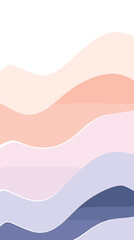 Abstract wave pattern with soft pastel colors and layered curves flat vector illustration