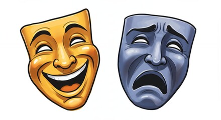 Comedy tragedy masks illustration