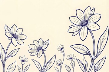 Daisy Flowers Line Art