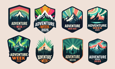 Emblem logo design, Adventure Park logo illustration