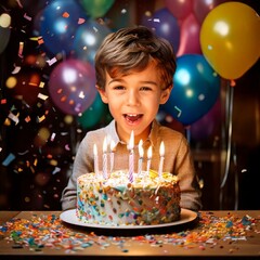 Child Blowing Birthday Candles