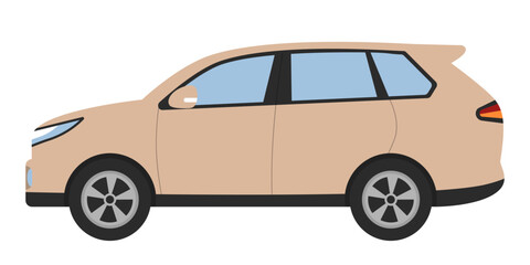 ベージュのSUVのイラスト