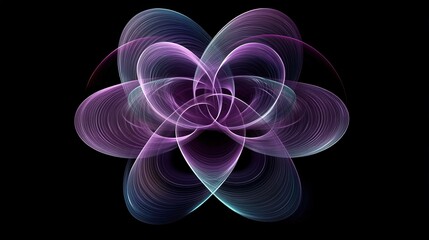 Abstract Light Patterns with Swirling Colors in Purple and Blue Tones