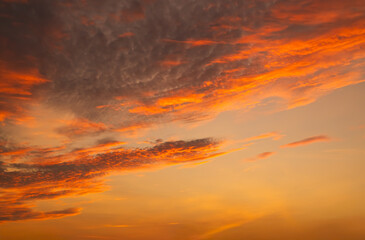 Sky sunset evening sunrise cloud weather dramatic landscape goldent and indigo color gradient...