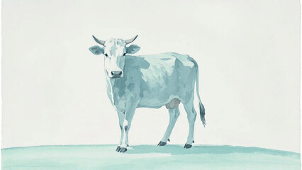 Milk & mist cow isolated watercolor vector illustration svg 