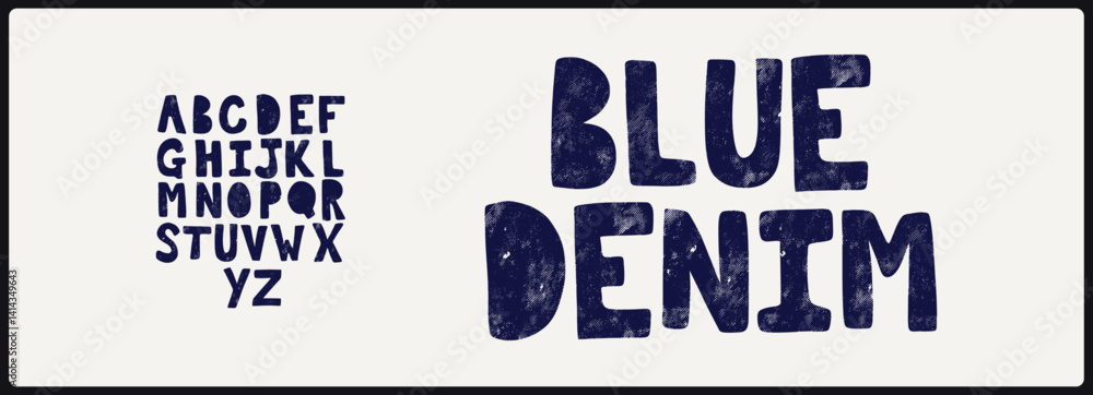 Aufkleber bold texture vector font. alphabet uppercase with unique texture.