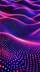 Abstract background with dynamic flowing light waves in shades of blue and purple vibrant and futuristic design 3D render wave line dot background wave gradient 