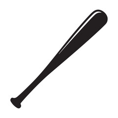 Baseball bat icon. Simple illustration of baseball bat Vector Black silhouettes icon for web design isolated on white background