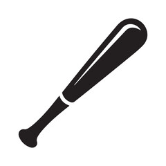 Baseball bat icon. Simple illustration of baseball bat Vector Black silhouettes icon for web design isolated on white background