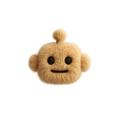 Fototapeta premium A fluffy, cute face resembling a cartoon character with round ears and a happy expression.