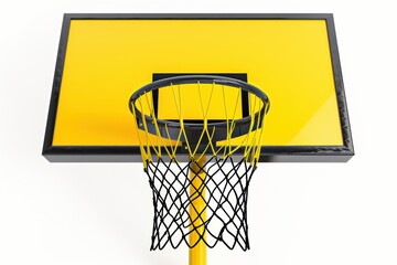 Vibrant basketball hoop and backboard capturing the essence of urban sports in modern design isolated on transparent background