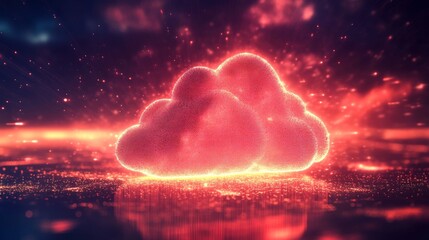 Illustration Cloud computing components in futuristic