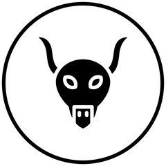 Bull Skull Icon Style