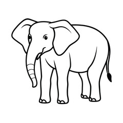 Cute pink baby elephant cartoon vector illustration