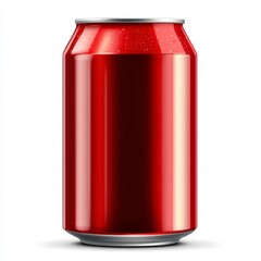 Obraz premium Bright Red Aluminum Soda Can Isolated on White Background