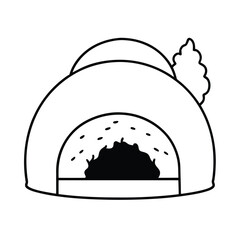 Vector food icons: chef hat, pizza, burger, isolated graphic symbols
