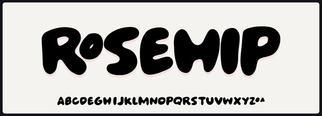 Bold hand drawn vector font. Alphabet uppercase round and minimalist style.  © yotaku