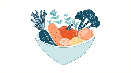 Colorful vegetable bowl.  A mix of fresh, vibrant vegetables in a light-blue bowl.  Healthy and delicious.  Perfect for a balanced diet