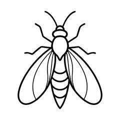 Isolated vector insect art depicting a bee and wasp with black wings