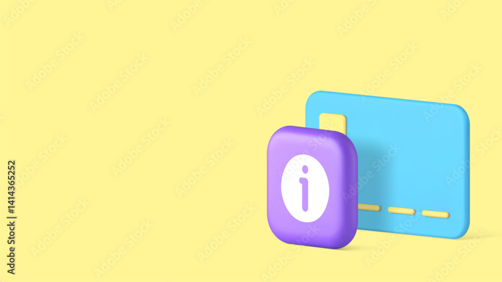 Poster credit debit card banking financial user identification information copy space banner vector illustr