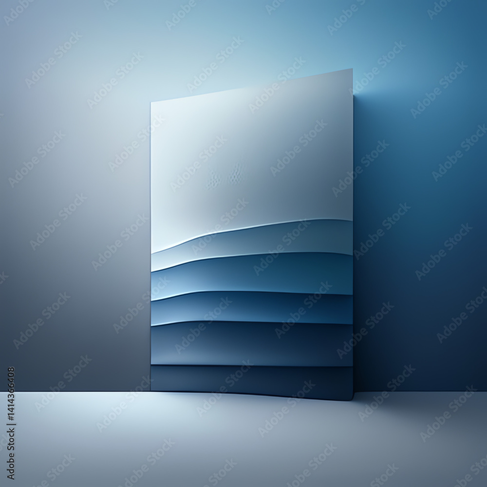 Poster this striking abstract wall art features layered blue waves that create a calming atmosphere. perfec