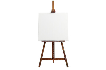 A blank canvas awaits inspiration in a sunlit artist's studio, ready for creative expression isolated on transparent background