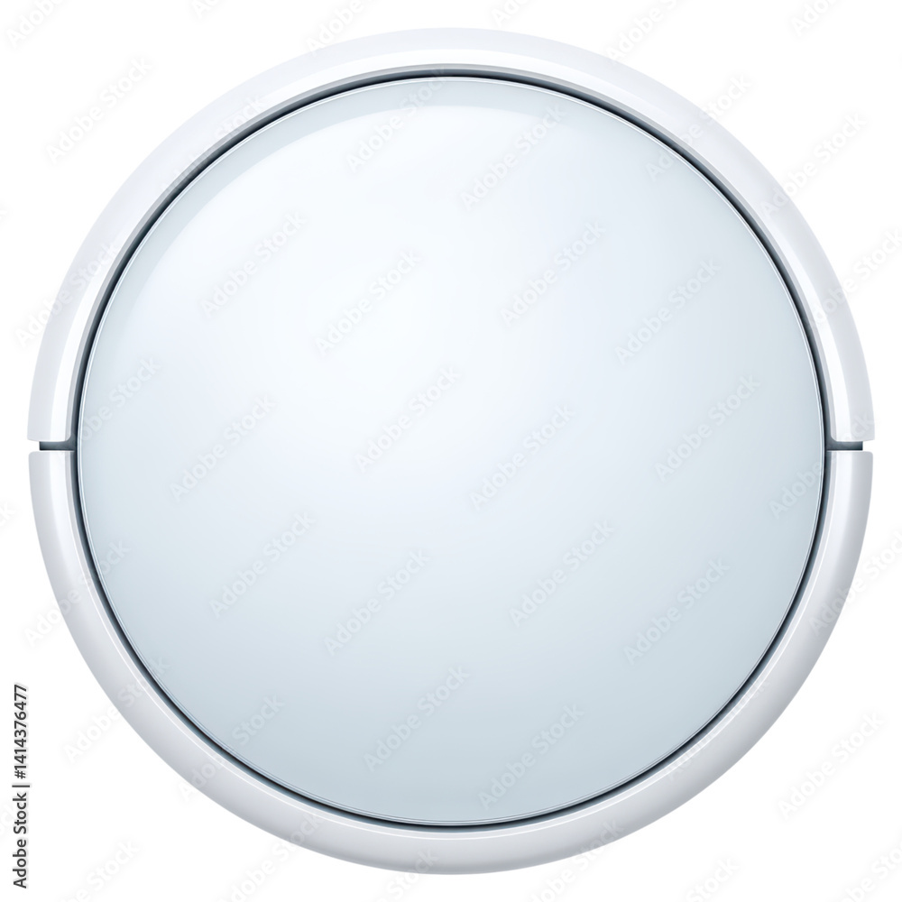 Poster modern round mirror with sleek frame for elegant decor spaces, isolated on transparent background.