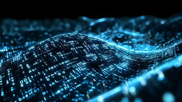 Abstract digital wave of binary code