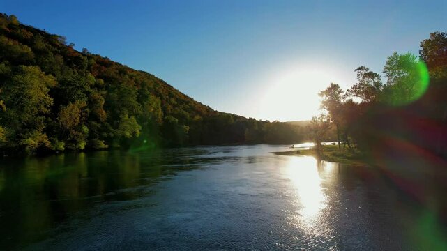 Autumn Skies and Beautiful Landscapes In Branson, Missouri &ndash; 4K Aerial Drone Footage