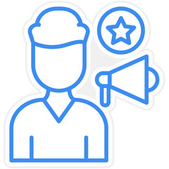 Fototapeta premium Male Influencer Vector Icon Style