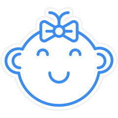Baby girl Vector Icon Style