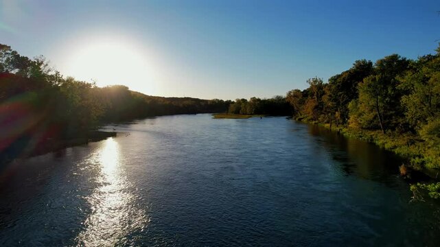Autumn Skies and Beautiful Landscapes In Branson, Missouri &ndash; 4K Aerial Drone Footage