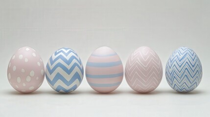 Obraz premium Decorative Easter Eggs in Soft Color Palette with Patterns