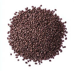 Roasted Coffee Beans in a Pile on White Background for Fine Brewing