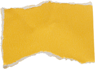 Yellow ripped paper torn edges strips isolated on white background