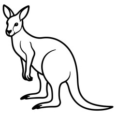 Abstract Kangaroo Line Art