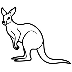 Abstract Kangaroo Line Art