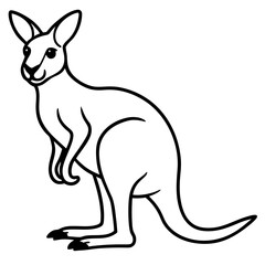 Abstract Kangaroo Line Art