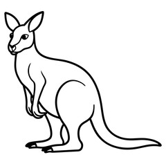 Abstract Kangaroo Line Art