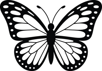 Black Butterfly Design on White Background