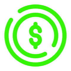 Green dollar sign icon in circle