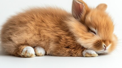 Isolated on white, fullbody fluffy rabbit with ultrafine fur detail, professional lighting setup, realistic photo style