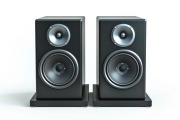 Fototapeta premium Modern audio speakers enhance the sound experience in contemporary home settings isolated on transparent background