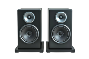 Modern audio speakers enhance the sound experience in contemporary home settings isolated on transparent background