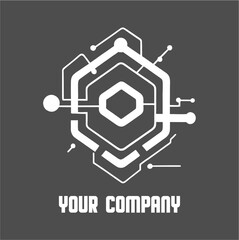 TECHNOLOGY LOGO,abstract geometric shape design 