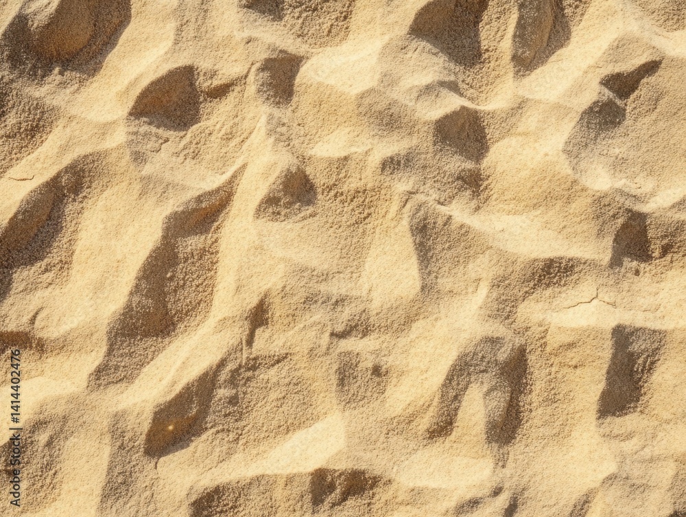 Aufkleber golden beach sand texture with natural patterns and soft shadows creates a warm inviting background 