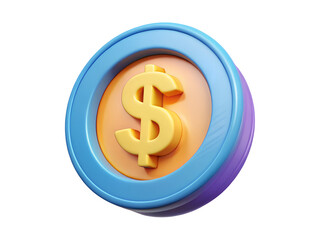 3D Dollar Symbol Coin Illustration, 3D Illustration, 3D Rendering, 3D Icon