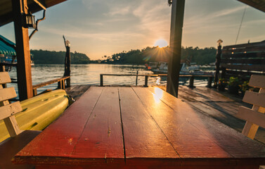 sunset on the pier